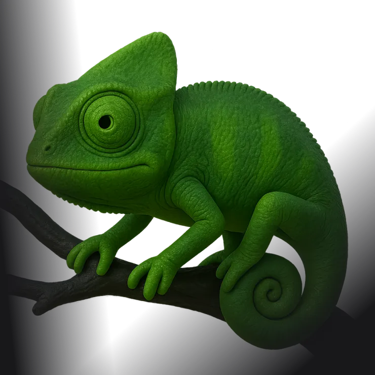 Cute Green Chameleon